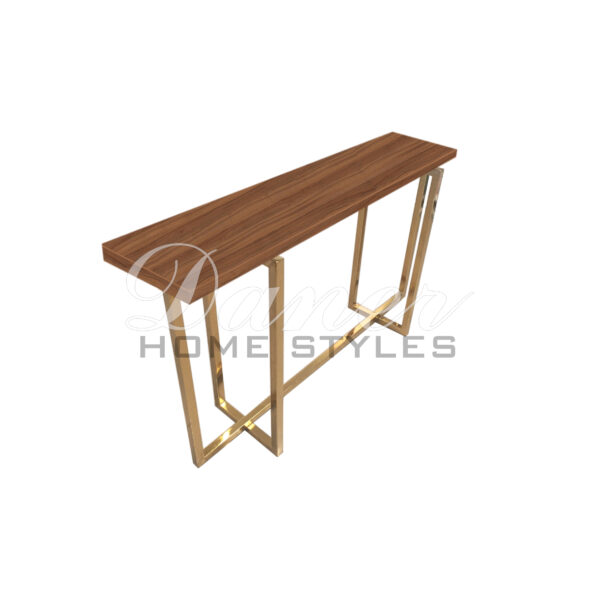 میز کنسول کم جا با رویه چوب